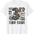 thumbnail image 1 of Kids Teacher Back To School Third Grade Leopard Typography T-Shirt White X-Large, 1 of 4