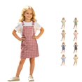 thumbnail image 1 of Kids Teen Girls Dress Gingham Check Pattern Sleeveless Square Neck Suspender Dresses for Summer Vacation Outing Casual Boho Sundress, 1 of 7