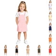 thumbnail image 1 of Kids Teen Girls Dress Versatile Solid Color Sleeveless Square Neck Pocket Front Overall Dresses for School Vacation Casual Sundress, 1 of 4