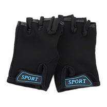 Kids Teen Half Finger Gloves Non Grip for Bike Riding Scooter Outdoor Sports Youth Fingerless Sports Gloves Black 6 Years-12 Years