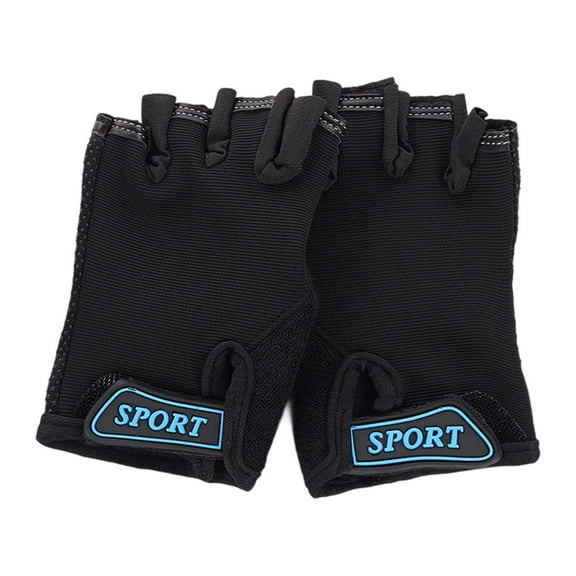 Kids Teen Half Finger Gloves Non Grip for Bike Riding Scooter Outdoor Sports Youth Fingerless Sports Gloves Black 6 Years-12 Years