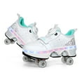 thumbnail image 1 of Kids Teen Wheels Shoes with Lights Women Men Rechargeable Roller Skates Shoes Retractable Wheels Shoe LED Flashing Sneakers for Girls Boys Gift, 1 of 12