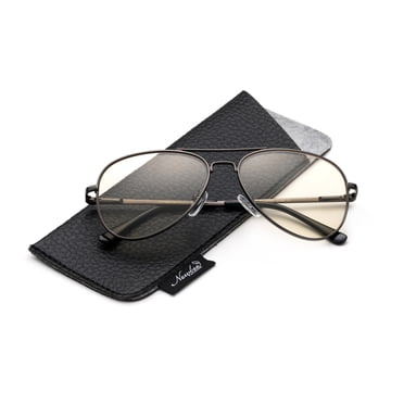 LotFancy Aviator Sunglasses For Kids – Metal Frame, Gold/Black, Ages 7-12, With Case