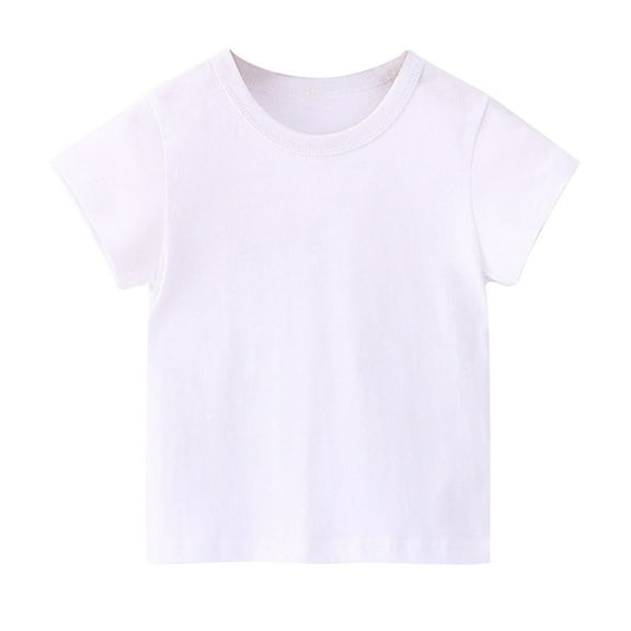 Kids' Tees Crewneck Cotton Solid T-Shirts Boys Girls Short Sleeve Toddler Comfort Soft T-Shirt Undershirt Tops