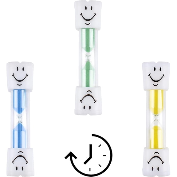 Kids Teeth Brushing, 3 Pieces Smiley Hourglass for Kids, Sand Timer 3 Minutes Timer, Teeth Brushing for Kids Teeth Brushing, Answer Questions Kitchen
