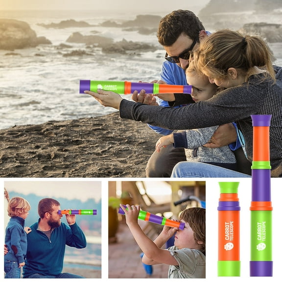 Kids Telescope, Adjustable Monocular 8x Magnification for Children, Pirate Style Educational Science Toy, No Focus Needed STEM Learning Gift for Age 3+
