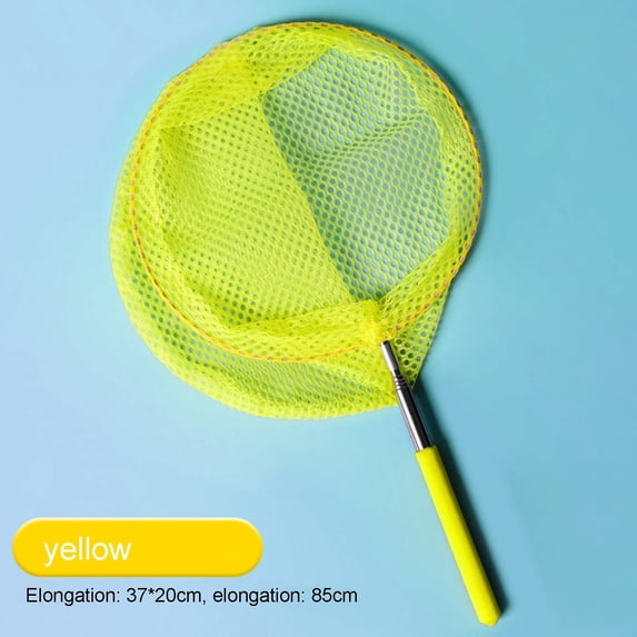 Kids Telescopic Pool Skimmer Net Set (2 Pack) Stainless Steel Retractable Mesh Nets for Swimming Pool Cleaning, Beach, Bug Catching and Outdoor Play (7 Colors)