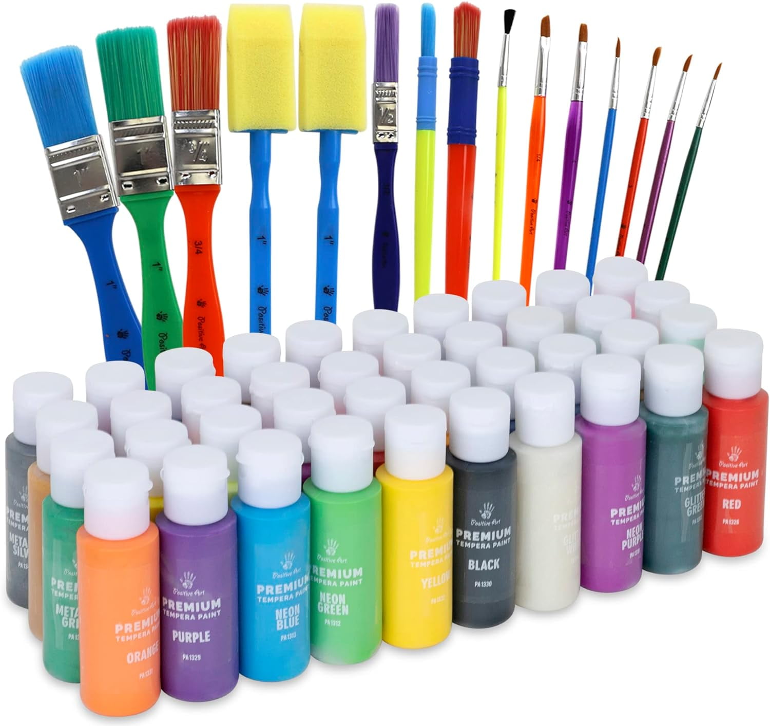 finenolo Metallic Acrylic Paint Set of 24 Colors (2oz/60 ml) Bottles, Art  Craft Paints with 3 Brushes, Fade-proof & Non-Toxic Paint Supplies for