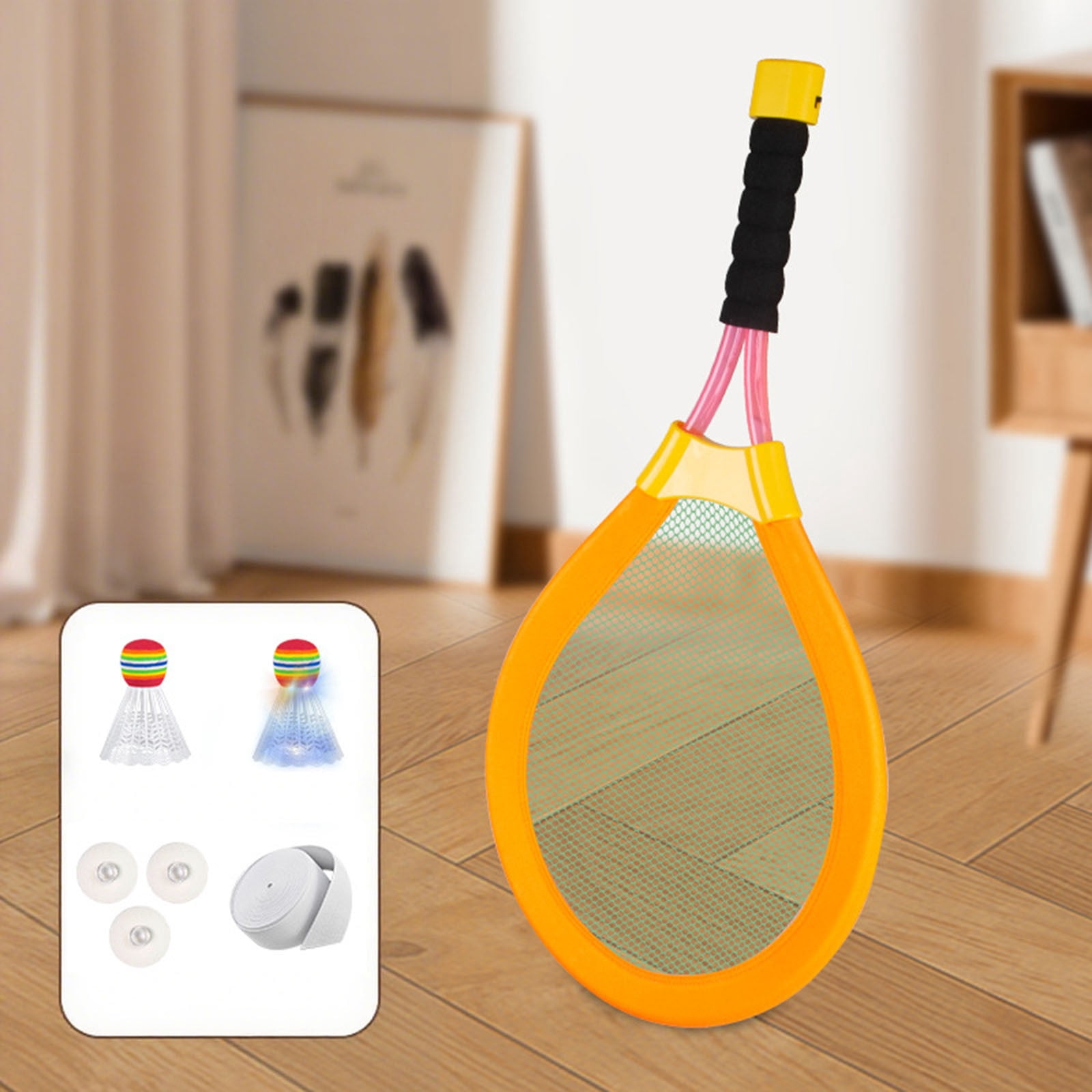 Kids Tennis Badminton Set for Beginners Lightweight Junior Youth Training with Shockproof Grip Indoor Outdoor Sports Toys