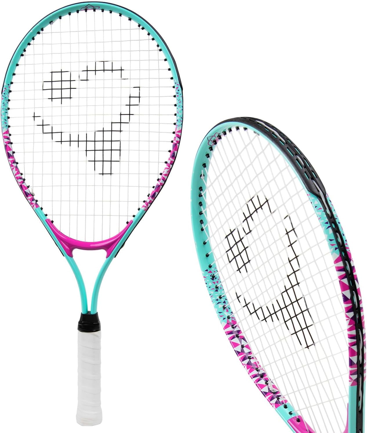 Kids Tennis Racket with Training Videos 23 Inch Aluminum Youth Tennis