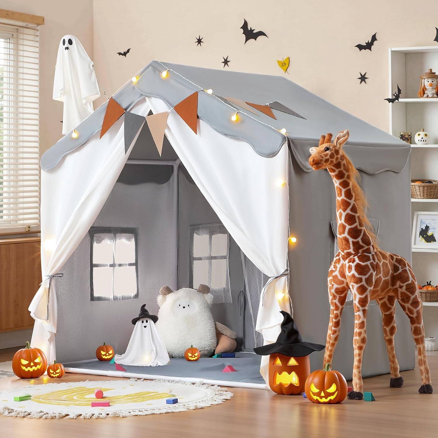 Kids Play Tent With Padded Mat - Large Indoor Playhouse Castle For Toddlers & Children - View #3