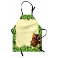 thumbnail image 1 of Kids Thanksgiving Apron Turkey with Happy Expression Green Foliage Fresh Leaves, Unisex Kitchen Bib Apron with Adjustable Neck for Cooking Baking Gardening, Green Pale Yellow Brown, by Ambesonne, 1 of 3