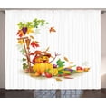 thumbnail image 1 of Ambesonne Thanksgiving Curtains 2 Panel Set, Autumn Harvest, 108" x 63", Multicolor, 1 of 3