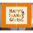 thumbnail image 1 of Ambesonne Thanksgiving Curtains 2 Panel Set, Cartoon Owl, 108" x 63", Multicolor and Orange, 1 of 3