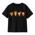 thumbnail image 1 of Kids' Thanksgiving Pizza Turkey Graphic T-Shirt, Cute Fall Short Sleeve Shirt, 1 of 7
