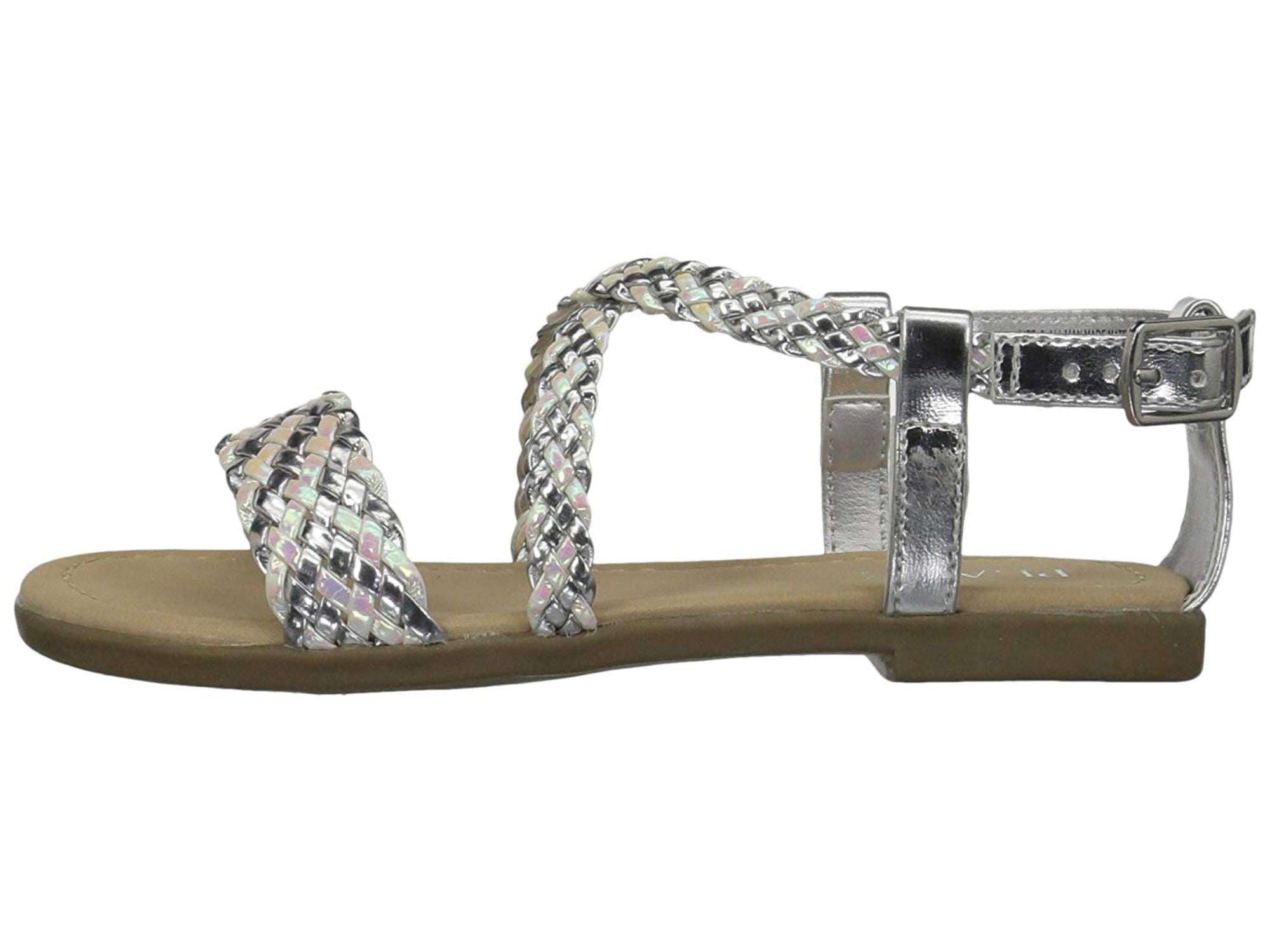 Kids The Children's Place Girls Silver Slipper-1 Buckle Ankle Strap ...
