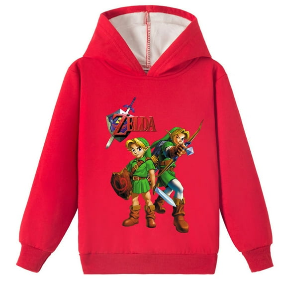 Kids The Legend of Zelda Comfy Brushed Pullover Hoodie Loose Fit Tops Cotton Sweatshirts Tops for Boys Girls