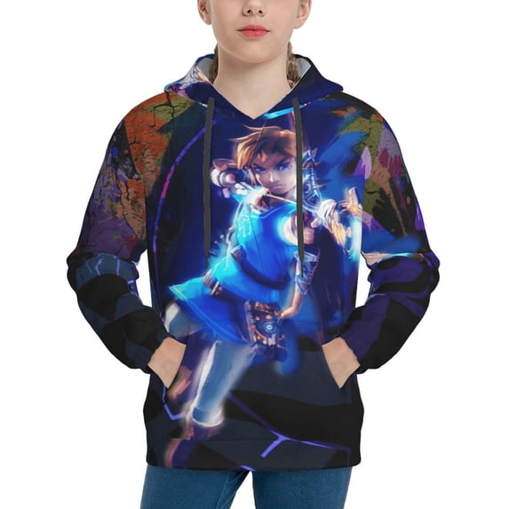 Kids The Legend of Zelda Hooded Sweatshirt 3D Pullover Hoodie for Girls Boys with Pocket