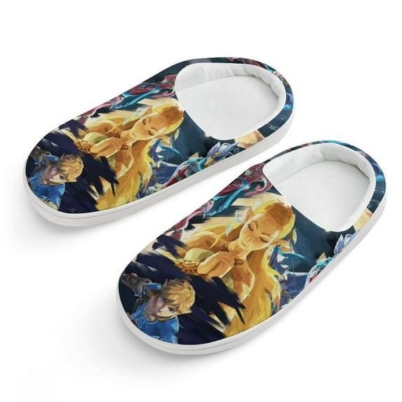Kids The Legend of Zelda Slippers Anti-slip Fluffy Fuzzy House Slippers Warm Soft Plush Winter Fluffy House Shoes for Boys Girls