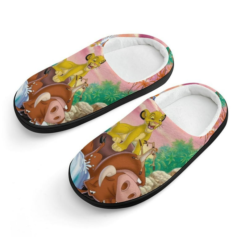 Kids The Lion King Slippers Boys Girls Non-Slip Fuzzy House