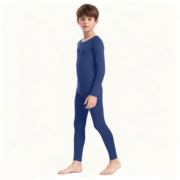 Kids Thermal Base Layer Set, Football Vests for Boys, Warm Base Layer for Kids - Black Long Sleeve Top and Matching Trousers for Winter Boys Sets Size 10-12 Winter