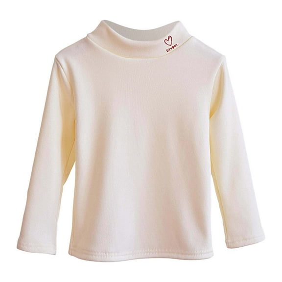 Kids Thermal Shirt Beige Long Sleeve Shirt Kids Turtleneck Casual Basic Tees Fall Clothes Boys Tops 3-4 Years