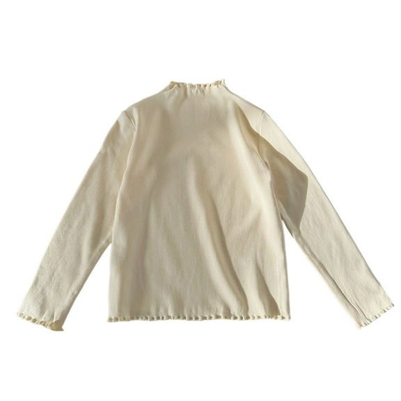 Kids Thermal Shirt Khaki Long Sleeve Shirt Girls Turtleneck Shirt T-Shirts Fall Clothes Tops for Kids 7-8 Years