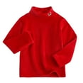 thumbnail image 1 of Kids Thermal Shirt Red Long Sleeve Shirt Kids Turtleneck Shirt T-Shirts Boys Fall Shirts Girl Tops 4-5 Years, 1 of 4