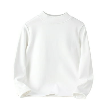 Kids Thermal Shirts Long Sleeve Kids Solid Color Kid Tee Shirts Toddler Fall Sweatshirt for Girls 13-14 Years