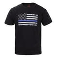 thumbnail image 1 of Kids Thin Blue Line US Flag T-Shirt, Law Enforcement Support, Black, L, 1 of 2