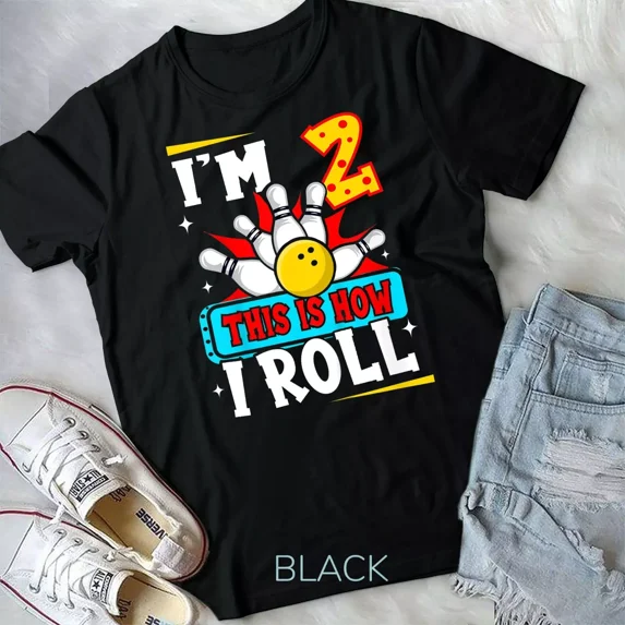 Kids This Is How I Roll for 2 year old little Bowler 2nd Birthday Unisex T-shirt