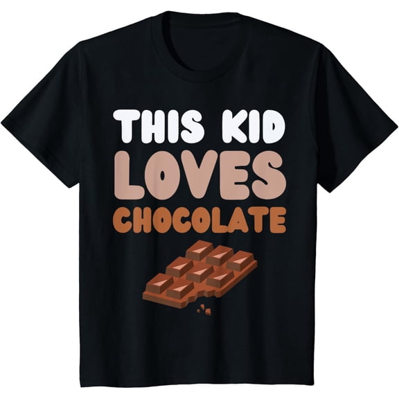 Kids This Kid Loves Chocolate Fun Novelty Kids Funny Food T-ShirtMen and women, Black T-shirt, size: Extra large