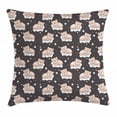 thumbnail image 1 of Kids Throw Pillow Cushion Cover, Adorable Teddy Bears Sleeping on Clouds with Stars and Dots Night Time Dream, Decorative Square Accent Pillow Case, 16 X 16 Inches, Dark Taupe Tan White, by Ambesonne, 1 of 2