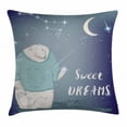 thumbnail image 1 of Kids Throw Pillow Cushion Cover, Polar Bear in a Sweater Holding a Star in His Hand Sweet Dreams Print, Decorative Square Accent Pillow Case, 24 X 24 Inches, Pale Grey Indigo Seafoam, by Ambesonne, 1 of 2