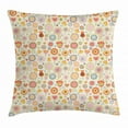 thumbnail image 1 of Kids Throw Pillow Cushion Cover, Retro Ornate Flowers in Drawing Style Little Hearts Cute Singing Birds Lovely Garden, Decorative Square Accent Pillow Case, 20 X 20 Inches, Multicolor, by Ambesonne, 1 of 2