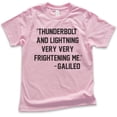 thumbnail image 1 of Kids Thunderbolt And Lightning Very Very Frightening Me -Galileo Shirt, Youth Kids Boy Girl T-Shirt Rock Lyric T, Light Pink, X-Large, 1 of 4
