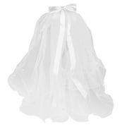 Kids Tiara Dual-layer First Communion Veil with Pearls and Bow Knot