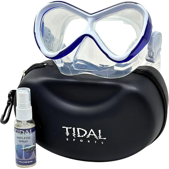 Kids Tidal Mask with Anti-Fog Technology for Scuba Diving, Snorkeling, Free Diving and Swimming. Help Your Kids Explore The Underwater World with Confidence. Blue with Clear Skirt.