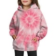 thumbnail image 1 of Kids Tie Dye Hoodie Pullover Sweatshirt Long Sleeve Soft Casual Hooded Top with Front Pocket for Girls, 1 of 4