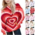 thumbnail image 1 of Kids Tie Dye Hoodies Sweatshirt Boys Girls Heart Print Hooded Pullover Shirt with Kangaroo Pocket Valentine's Day Hoodies, 1 of 6
