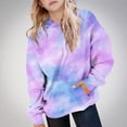 thumbnail image 1 of Kids' Tie-Dye Print Hooded Sweatshirt with Long Sleeves and Pocket, Casual Pullover for Boys and Girls, Limited Time Offer Under 10 Dollars, 1 of 6