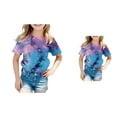 thumbnail image 1 of Kids' Tie-Dye Short Sleeve Tee & Shorts Set, Summer Casual 2-Piece Outfit for Girls 4-7, 1 of 4