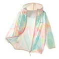 thumbnail image 1 of Kids Tie Dye Sun Protection Jacket Girl Cooling Long Sleeve Zip-Up Hoodie Raglan Shirts Boys Hiking Lightweight 12 Y, 1 of 3