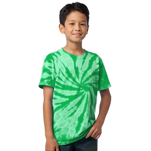 Kids Tie Dye T-shirt - Kelly Green, XL