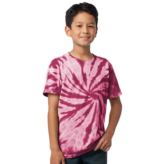 Kids Tie Dye T-shirt - Maroon, Large