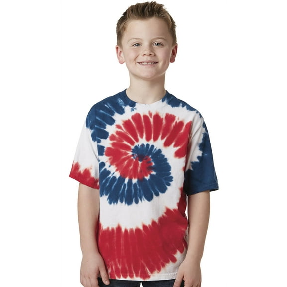 Kids Tie Dye T-shirt - USA Rainbow, Large