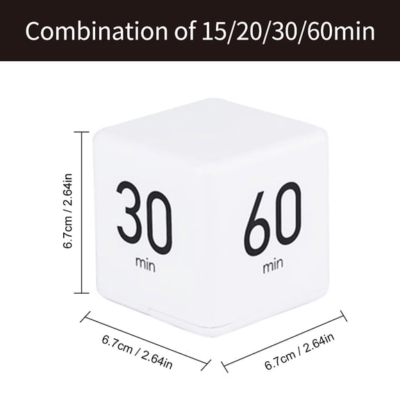 Kids Timer Timer Portable Cube Timer Digital Kitchen Timer Countdown Alarm 15-20-30-60 Minutes Flip Timing with Digital Display Time Management for Study Sports Cooking Gaming Office