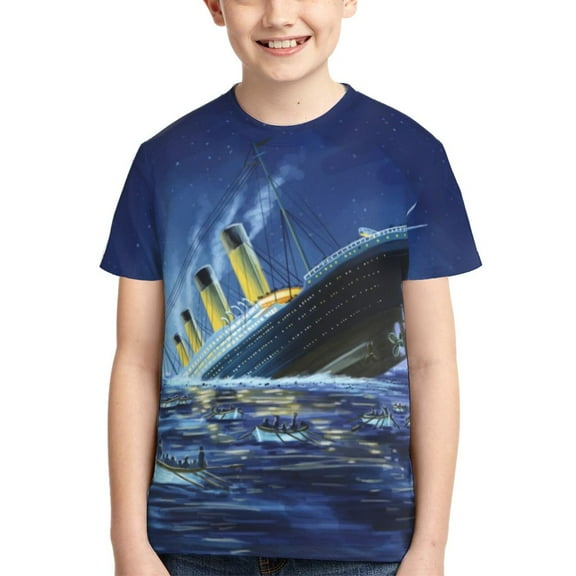 Kids Titanic TShirt Graphic Cartoon Tee Shirts Short Sleeve Summer Tops For Boys Girls Youth