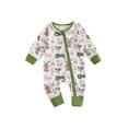 thumbnail image 1 of Kids Toddler Baby Boy Girl Fall Outfit Farm Romper Animal Print Zipper Long Sleeve Jumpsuit Newborn Infant Baby Winter Clothes, 1 of 9