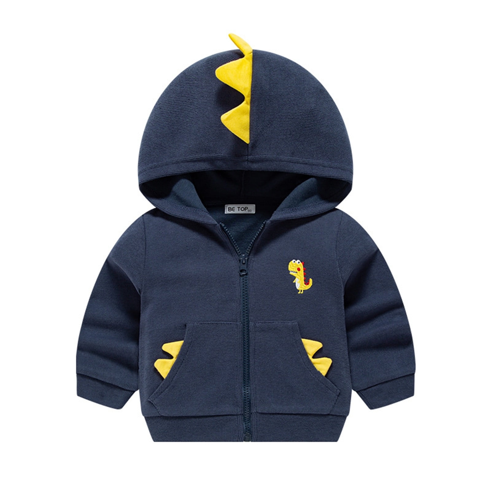 Kids Toddler Baby Boys Autumn Winter Dinosaur Cotton Hooded Coat Jacket Sweatshirt Clothes